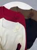 Vestido Tejido Retro con Flores Estéreo para Mujer 2025 Otoño e Invierno Nuevo Elegante Suéter Pulóver Exterior e Interior Transfronterizo para Mujer