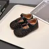 Zapatos de Princesa para Niña Talla 22-26, Estilo Coreano Calados Tejidos Moda Infantil Zapatos de Piel, Zapatos Individuales para Niña Pequeña 5872