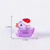 Paisagem em miniatura, pato fofo com chapéu de Natal brilhante, esfera de cristal para jardinagem, ornamentos decorativos, miniaturas de mesa