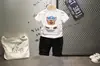 Verão 2019 nova camiseta infantil de desenho animado com personalidade ZY1905 calça jeans rasgada com cinto ZY853