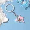 Serie Oceánica Dibujos Animados Tiburón Llavero Colgante Accesorios Incrustaciones de Diamantes Goteo de Aceite Amazon Aliexpress Modelo Más Vendido