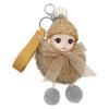 Lindo llavero de bebé lindo de ojos grandes, muñeco creativo de piel de zorro, muñeco de peluche, llavero con anillo para llaves de coche, colgante para bolso