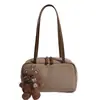Otoño Invierno Estilo Coreano Gamuza Felpa Bolso Boston Simple Moderno Nuevo Bolso de Mano al Hombro para Mujer Retro Almohada Bolso de Axila