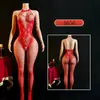 Yue Die Comércio Exterior Transfronteiriço Atacado Lingerie Sexy Estilo Europeu e Americano Vazado Rasgável Camisola Bodycon Malha Apaixonada Vestido 4656