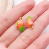 Amazon Handmade Pingentes de Frutas Esmaltados 3D Liga Metálica Morango Melancia Pimenta Milho Acessórios para Joias DIY