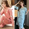 Nova camisola de manga comprida até o joelho para primavera, outono e inverno, estilo coreano, tamanho grande, corte solto, pode ser usada fora de casa, roupa de casa feminina