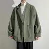 Chaqueta Casual de Gama Alta para Hombre, Chaqueta Corta de Lana para Primavera y Otoño, Abrigo de Traje de Lana de un Solo Botón Estilo Maduro para Hombre
