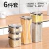 Tarro sellado de plástico transparente de grado alimenticio para almacenamiento de granos de cocina, aperitivos y té seco.