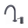 Kaiping Youjia baño negro mate tubo de paraguas redondo grifo de manija única dividido grifo para lavabo de doble agujero 30173