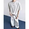 Marca Tendência Estilo Americano, Camiseta Masculina de Manga Curta Cool e de Alta Qualidade, Simples e Versátil, Gola Redonda, Manga Meia-Manga, Camisa Básica Casual Fashion