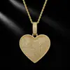 Hip-Hop Europeo y Americano Cobre Incrustado Forma de T Zircón Corazón Colgante Hombres Moda Callejera Personalidad Corazón Collar Venta al por Mayor Transfronteriza