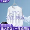 Camiseta de Hielo de Seda de Otoño, Moderna y Versátil, Malla de Secado Rápido, Casual, Sin Marca, Estilo Japonés, Nuevo Modelo de Manga Larga para Hombre