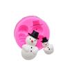Dois buracos bonito Natal boneco de neve forma molde de silicone diy bolo de chocolate dobra molde de cozimento decorativo