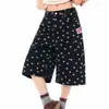 Pantalones Vaqueros Cortos con Estampado Integral de Lunares Retro Americano para Mujer, Pantalones Casuales de Verano de Nicho Sueltos Adelgazantes de Pierna Ancha, Shorts
