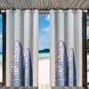 Cortinas Opacas Negras y Blancas Arquitectónicas para Exteriores, Minimalistas y Elegantes, Personalizadas para Balcón, Disponible Dropshipping
