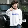 Camiseta de moda de manga larga 100% algodón para niños, nuevo modelo primavera 2026, top sencillo de dibujos animados para niños mayores y pequeños