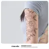 Pegatinas de tatuaje semipermanentes a base de hierbas, estilo delicado de líneas de camelia, tatuajes de flor para brazo impermeables de larga duración a base de jugo