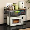 Estante de especias para microondas de cocina, estante de almacenamiento extraíble multicapa engrosado, organizador de encimera para arrocera y horno, un artículo imprescindible para el almacenamiento del hogar