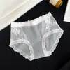 Bragas de Algodón Puro para Mujer de Estilo Francés Romántico con Encaje, Cintura Media y Puntadas de Malla, Transpirables y Cómodas, Braguitas de Algodón para Bebé para Mujer