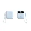 Mini cargador portátil con cable incorporado, carga súper rápida, capacidad total de 10000 mAh, fuente de alimentación móvil compacta