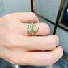 Anel de diamante de zircônia colorido em formato de gota de pera europeu e americano transfronteiriço Anel de dedo simples feminino simulação de micro diamante diamante rosa