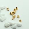 Tampões de Ouvido em Formato de Bala Preenchidos com Ouro 14K Joias Artesanais DIY Material de Fixação para Brincos Acessórios de Tampões de Orelha Dourados Brincos