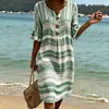 Novo Vestido Longo Cruzado com Decote em V, Babados e Botões 2026, Vestido Casual da Moda e Único para o Dia a Dia das Mulheres, Estilo Verão