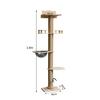 Poste trepador para gatos de pie con ventosas transfronterizo, Árbol para gatos tipo cápsula espacial, Rascador para gatos, Plataforma de escalada para gatos de madera maciza, Muebles para gatos