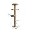 Marco para Gatos de Madera Maciza, Casa para Gatos Cápsula Espacial Grande, Árbol para Gatos con Rascador Integrado, Plataforma para Saltar, Suministros para Gatos Antirrasguños