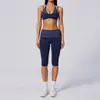 Pantalones de yoga rectos de pierna ancha con bloques de color a rayas transfronterizos, cintura alta plegable, conjunto sexy de sujetador de dos piezas falsas para correr y fitness
