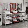 Estante de lavabo de pie para el hogar estante de almacenamiento anticuado para baño estante de lavabo de acero inoxidable tipo suelo rural moderno