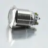 Loniu Interruptor de Botón Metálico Impermeable de Cabeza Plana Auto-Restaurable de 19 mm con Anillo de Luz, Patas de Tornillo 12/16/19/22 mm