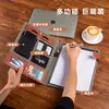Carpeta de Documentos A4 Transfronteriza, Portapapeles de Cuero, Carpeta de Almacenamiento Multifuncional para Gerente, Carpeta de Ventas, Cuaderno para Firmar, Logo Personalizado