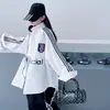 Conjunto de Moda Primavera 2026 Feminino Estilo Retro Americano Esportivo Casual: Jaqueta Camisa de Manga Longa e Calça de Cintura Alta Wide-Leg
