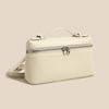 Nuevo Modelo 2026 Lp19 Bolso de Piel Genuina para Mujer, Bolso para Lonchera, Bolso tipo Caja de Piel de Vaca de Primera Capa, Bolso de Mano, Bolso de Hombro, Bolso Cruzado, Versátil para Mujeres
