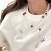 Collar Largo de Perlas Estrelladas Estilo Francés para Mujer, Accesorios de Collar Multicapa Superpuestos, Cadena para Clavícula de Lujo Ligero de Nicho de Gama Alta