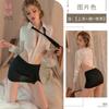 Camisola Sexy Uniforme Decote V Profundo Tentação Role-Playing Secretária Macacão Camisa Bodycon Roupa Sexy 2042