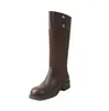Botas de Cavaleiro Elegantes Estilo Britânico 4cm Emagrecimento Outono/Inverno 2026 Novas Botas de Cano Alto Acima do Joelho Bico Redondo Salto Grosso Femininas