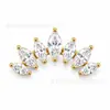 Pendientes de aleación de titanio Fengtai F136, pendientes de marquise curvados, tachuelas para el cartílago de la oreja, joyería para perforación corporal con cuerpo de titanio G23 de rosca interna