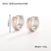 Pendientes Sencillos Dorados Personalizados de Amazon Transfronterizos Acero de Titanio Color Combinado Pendientes Redondos Pendientes de Gama Alta Venta al por Mayor