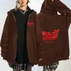 Moletom com Capuz e Zíper BTS Estiloso Estampa de Baleia Coração Unissex Cardigan Solto Transfronteiriço Rosa