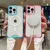 Funda magnética de color resistente a caídas de cuatro esquinas estilo INS adecuada para la funda del teléfono móvil Apple 15PROMAX iPhone11 resistente a caídas