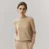 Nuevo Suéter de Cachemira de Cuello Medio Alto Otoño Invierno para Mujer, Holgado, Ropa Interior, Jersey, Manga Raglán, Tejido Cálido, Capa Base