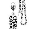 Portatarjeta de identificación retráctil giratorio para Amazon con luz UV, estampado de leopardo marrón, portatarjeta de identificación de trabajo con cordón, en stock para venta al por mayor