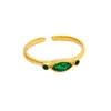 Anillo Abierto Estilo Europeo y Americano Retro de Acero Inoxidable Incrustado con Circonitas para Mujer, Joyería Versátil de Lujo Ligero Transfronteriza al por Mayor para Mujeres
