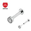 Pacote de pinos de titânio F136 Brincos de zircão Plug-in Lip Stud Broca cilíndrica Copo Europeu e Americano Plug-in Piercing Jóias