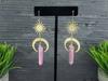 Comercio Exterior Transfronterizo Amazon Pendientes de Luna de Cuarzo Rosa Venta Directa de Fábrica Circonita