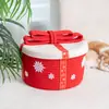 Cesta de Almacenamiento Personalizada para Decoraciones Navideñas con Tapa a Prueba de Polvo Caja de Regalo Cesta de Almacenamiento Tejida con Cuerda de Algodón Empaque de Regalo Festivo