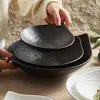 Tazón de ensalada de frutas de piedra de arena movediza de fábrica alto valor de color tazón para fideos tazón de postre hotel vajilla de cerámica plato plato doméstico