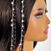 Moda Europea y Americana Accesorios Sencillos para el Cabello Cadena de Pelo Dorada con Forma de Corazón y Borla de Pedrería Cinta para el Cabello Accesorios de Novia